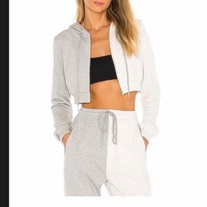 Superdown Renna cropped hoodie and two toned sweatpants set - XS